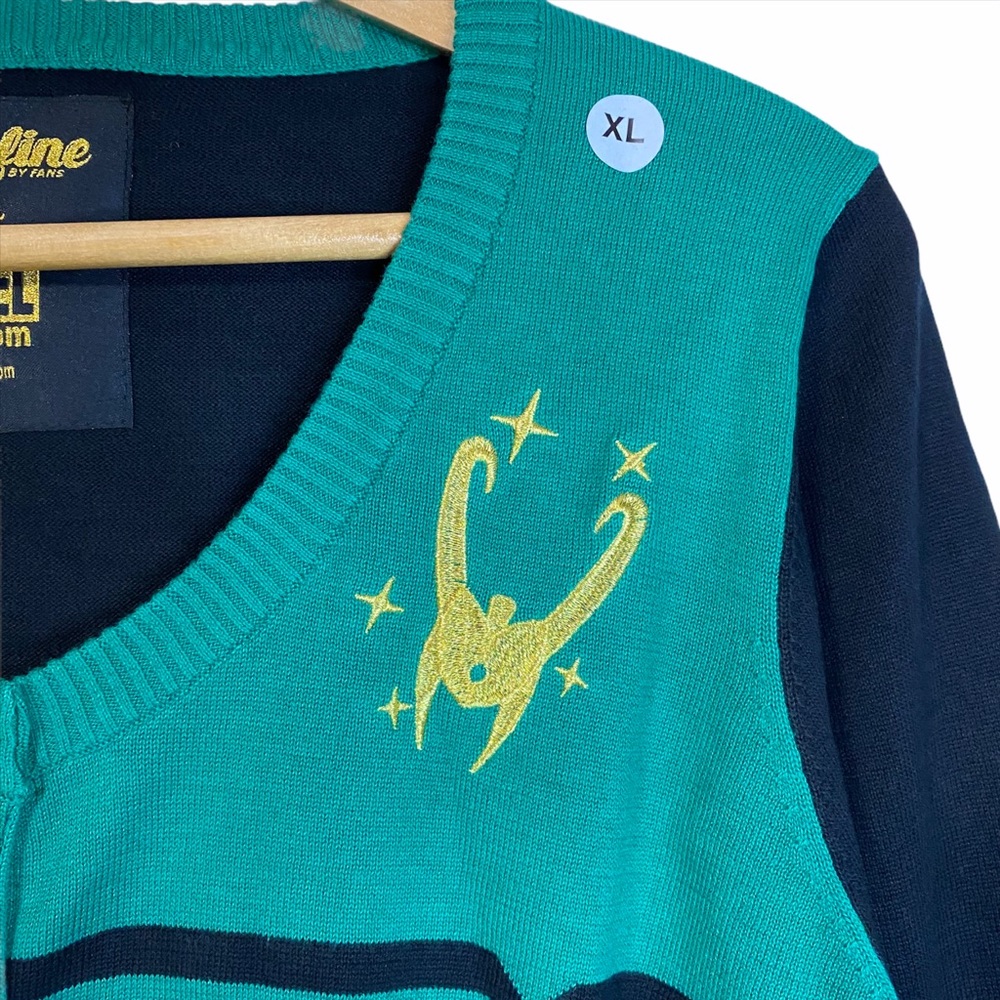 Marvel Loki Embroidered Knit Crop Cardigan XL - Picture 5 of 10